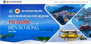 Cuộc thi trực tuyến tìm hiểu kiến thức về biển, đảo Việt Nam “Tổ quốc bên bờ sóng” 2022