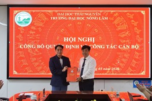 Công bố Quyết định bổ nhiệm Phó Giám đốc Trung tâm Nghiên cứu và Ứng dụng công nghệ cao trong Nông Lâm nghiệp